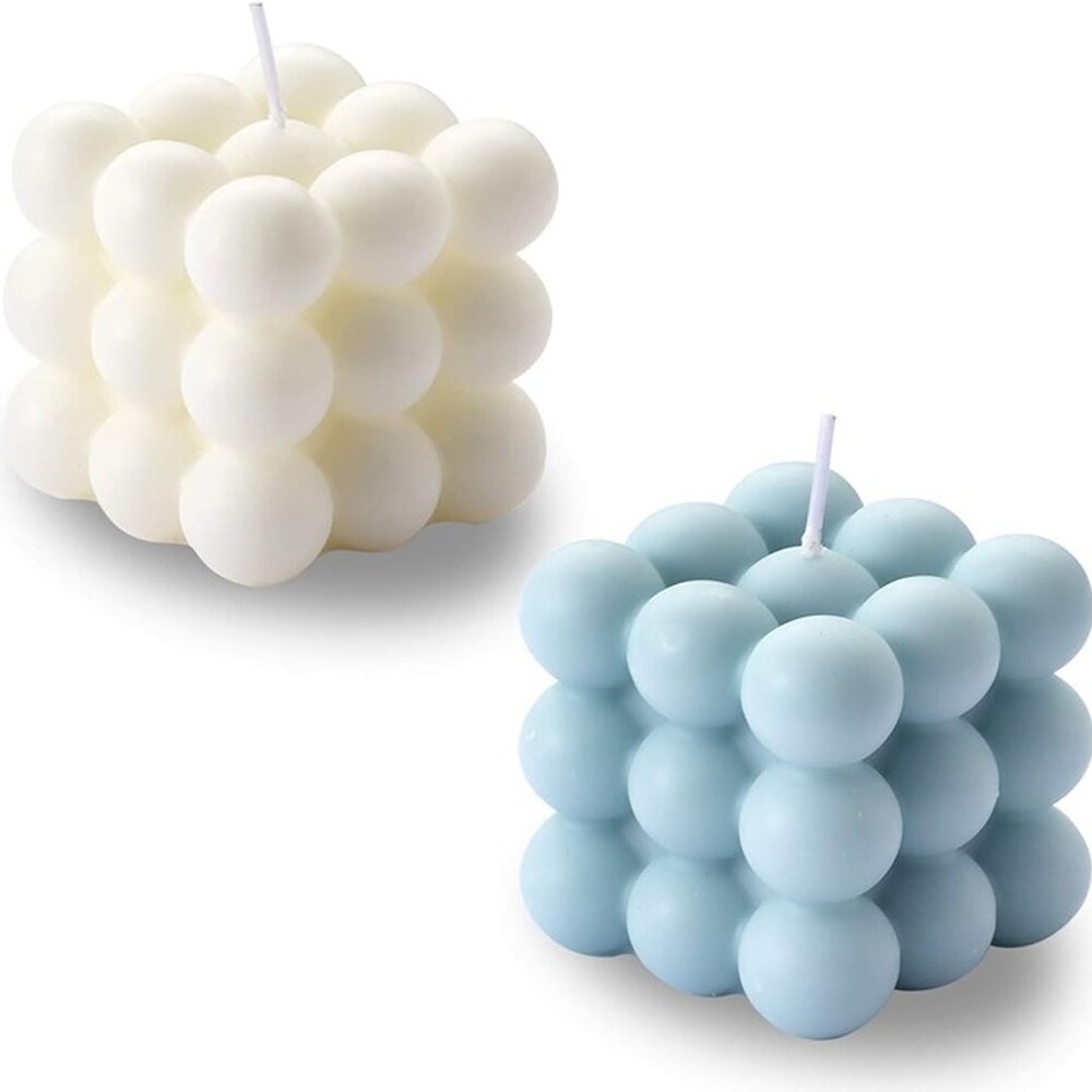 NEW Set 2 Bubble Candle -Cube Soy Wax Candles, Home Decor Candle,Scented Candle - Picture 1 of 8